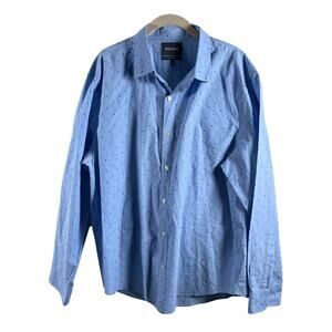 BONOBOS men's long sleeve button up XL dress shirt blue with blue dots business